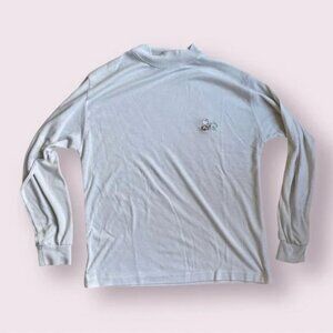 White Long Sleeve Mock Neck Shirt